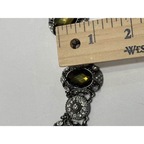 Vintage VCLM Rhinestone Statement Panel Necklace Victorian Revival Choker - Picture 14 of 15